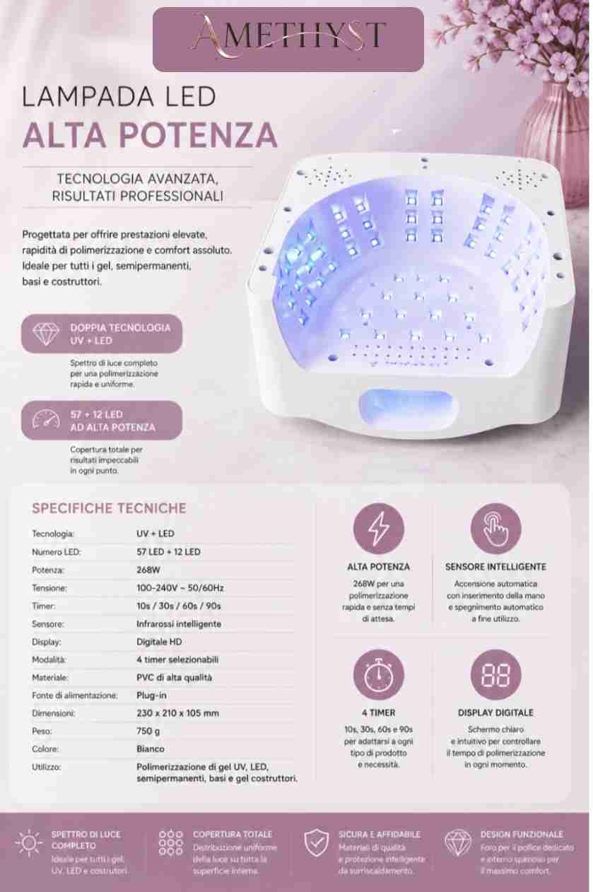 Lampada Professionale UV + LED ad Alta Potenza 268W - immagine 2